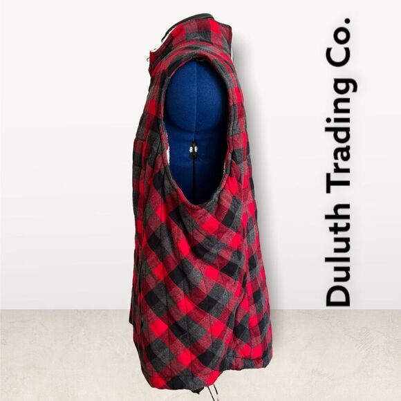 Duluth Trading Co. Red Check - Lined Vest Size 2XL - Picture 5 of 12